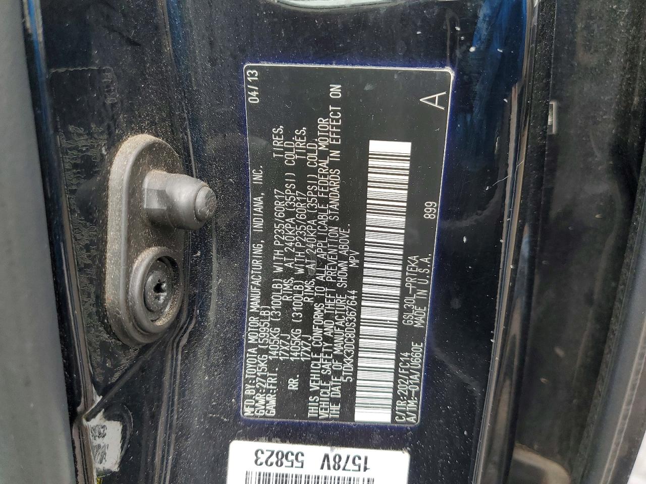 TOYOTA SIENNA 2013 — 14