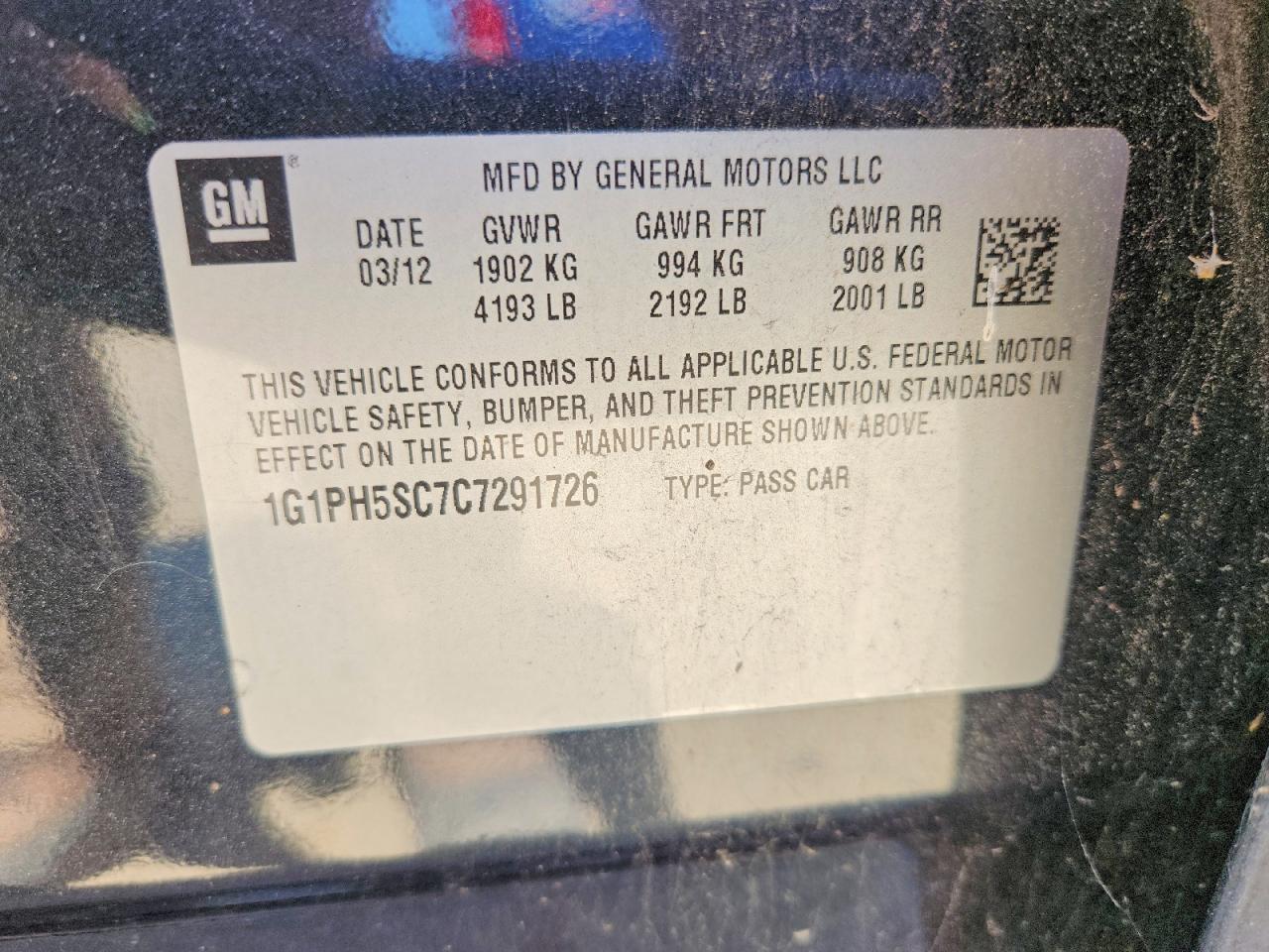CHEVROLET CRUZE 2012 — 13