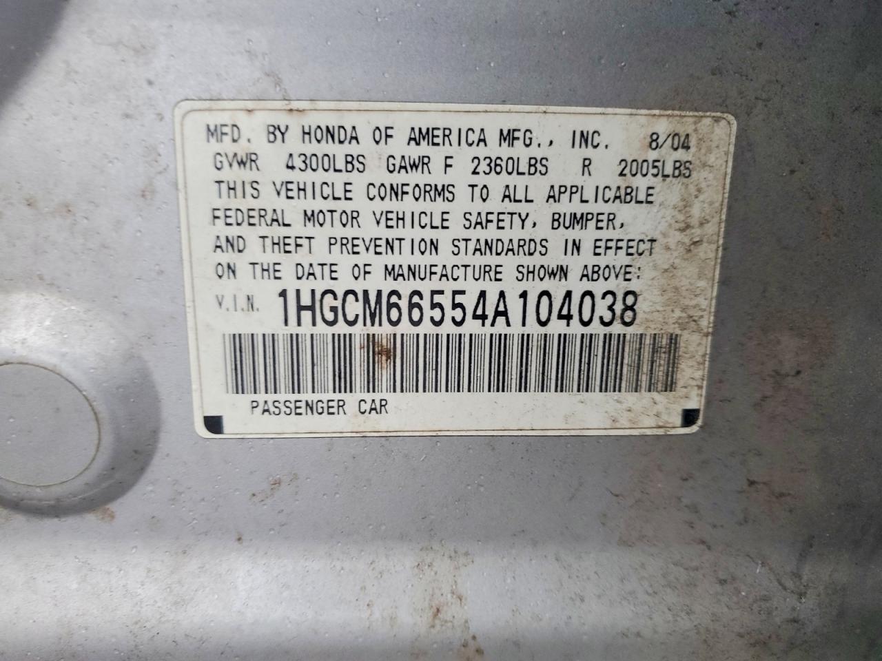 HONDA ACCORD 2004 — 13