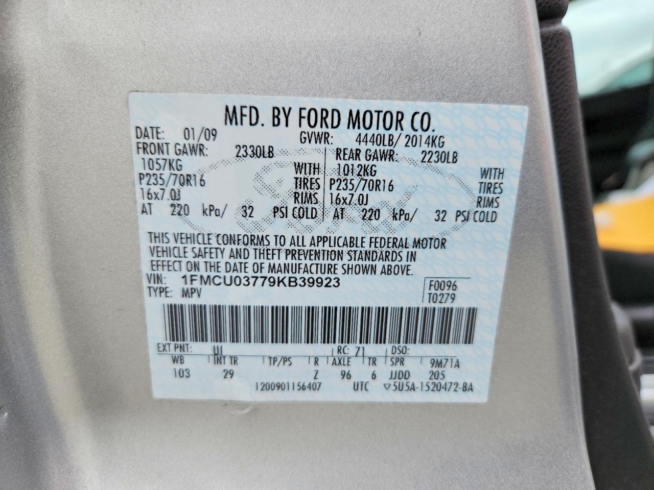 FORD ESCAPE 2009 — 14