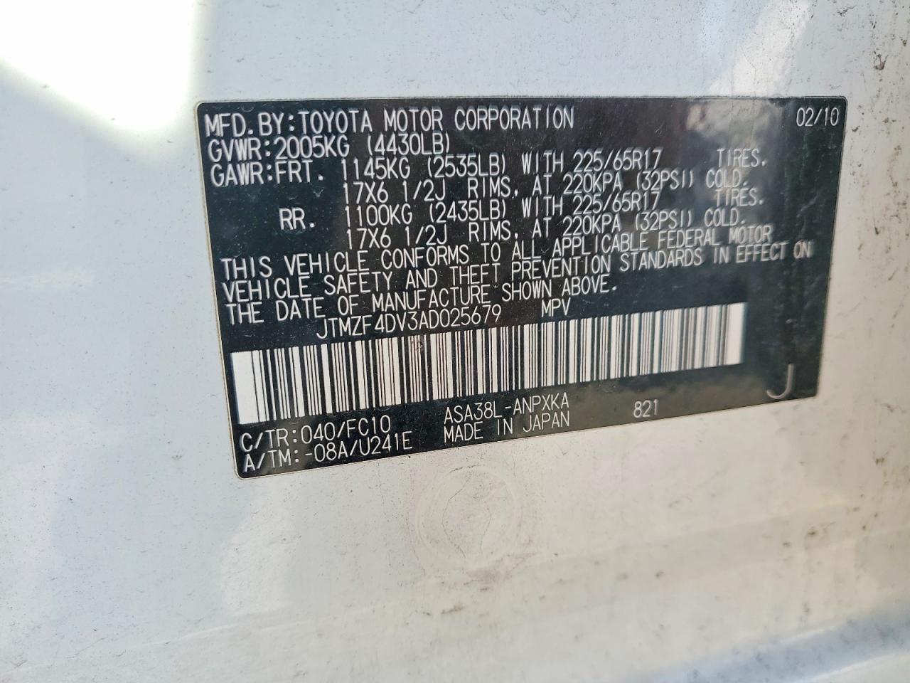 TOYOTA RAV4 2010 — 14