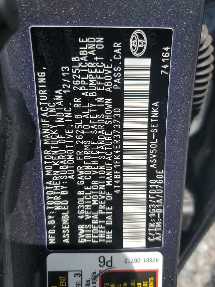 TOYOTA CAMRY 2014 — 13