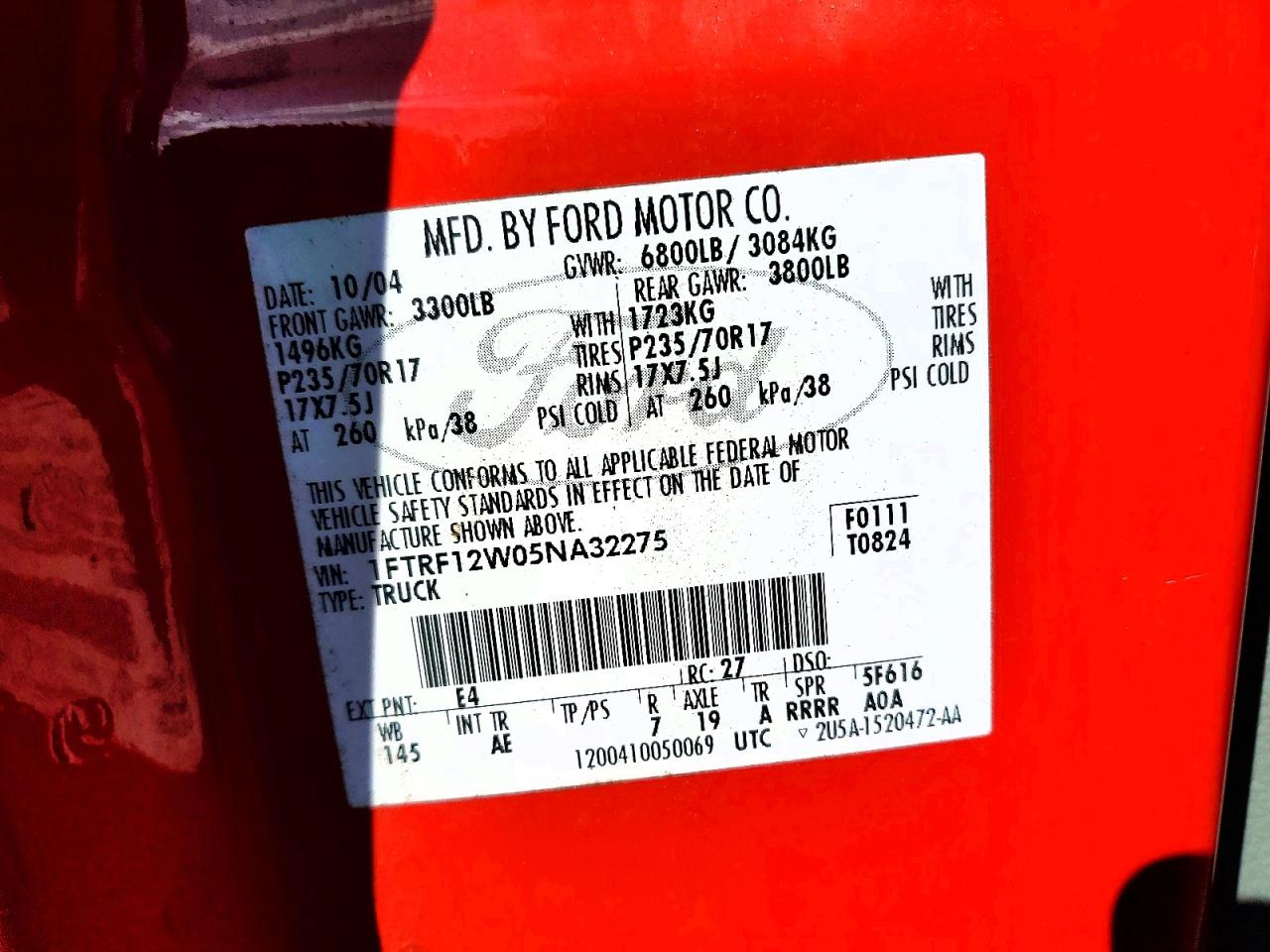 FORD F150 2005 — 13