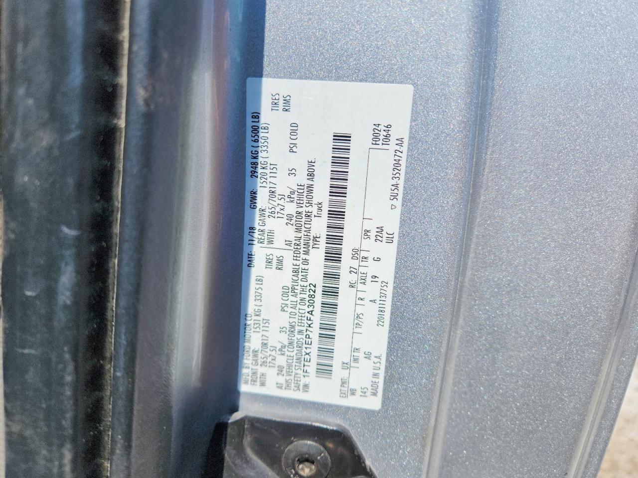 FORD F150 2019 — 13