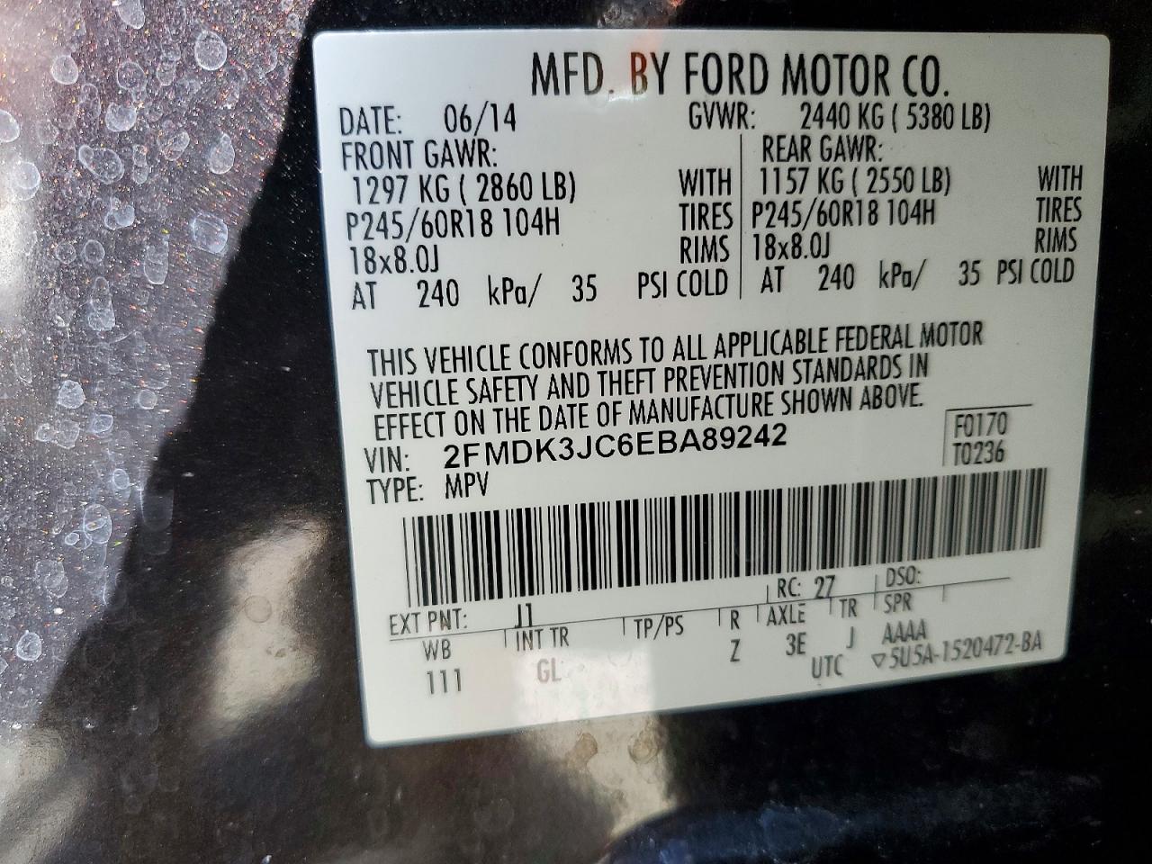FORD EDGE 2014 — 14