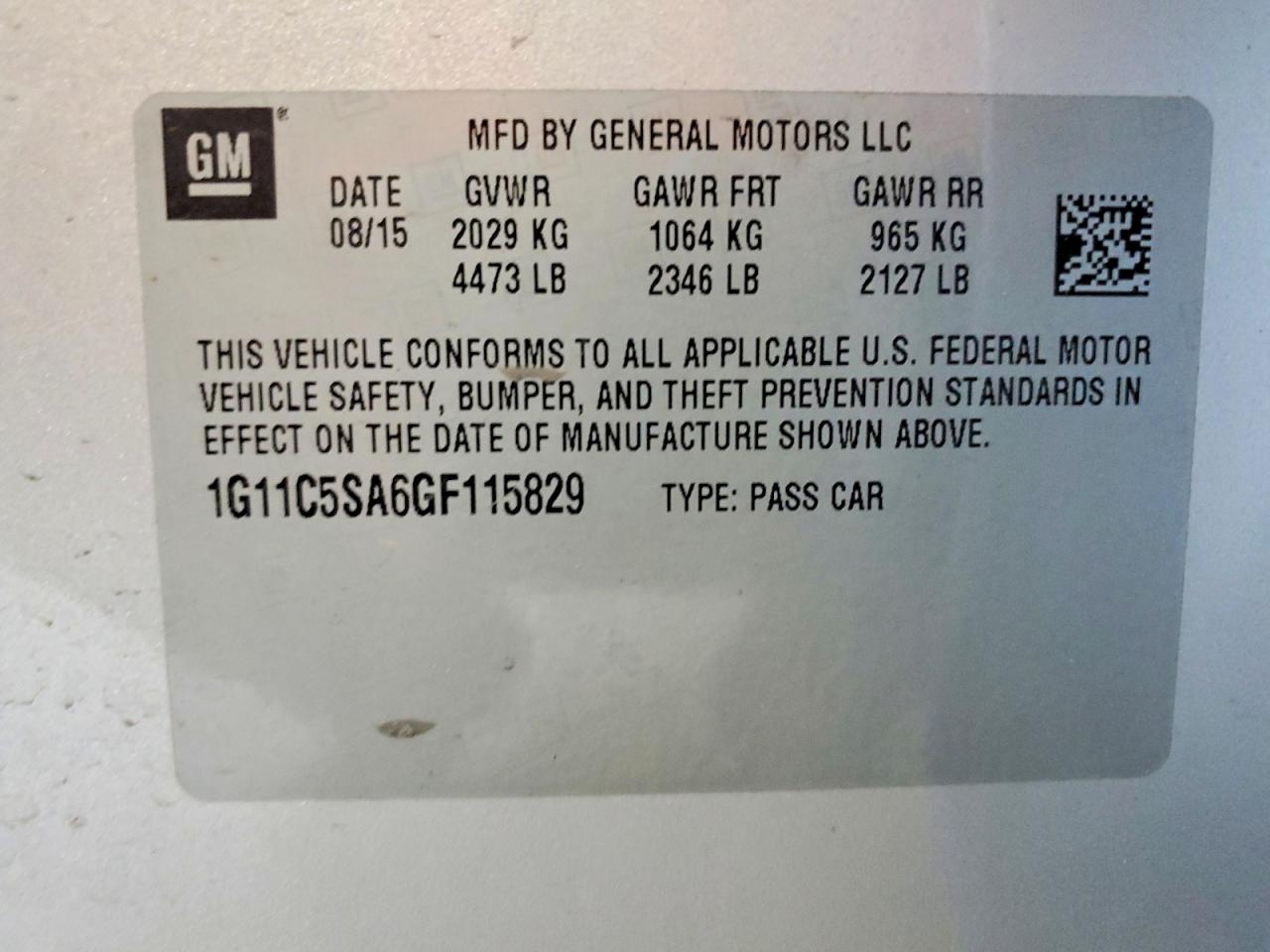 CHEVROLET MALIBU LIMITED 2016 — 13