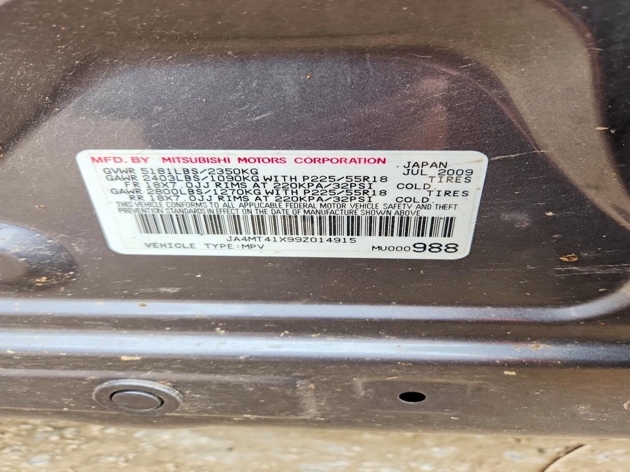 MITSUBISHI OUTLANDER 2009 — 13