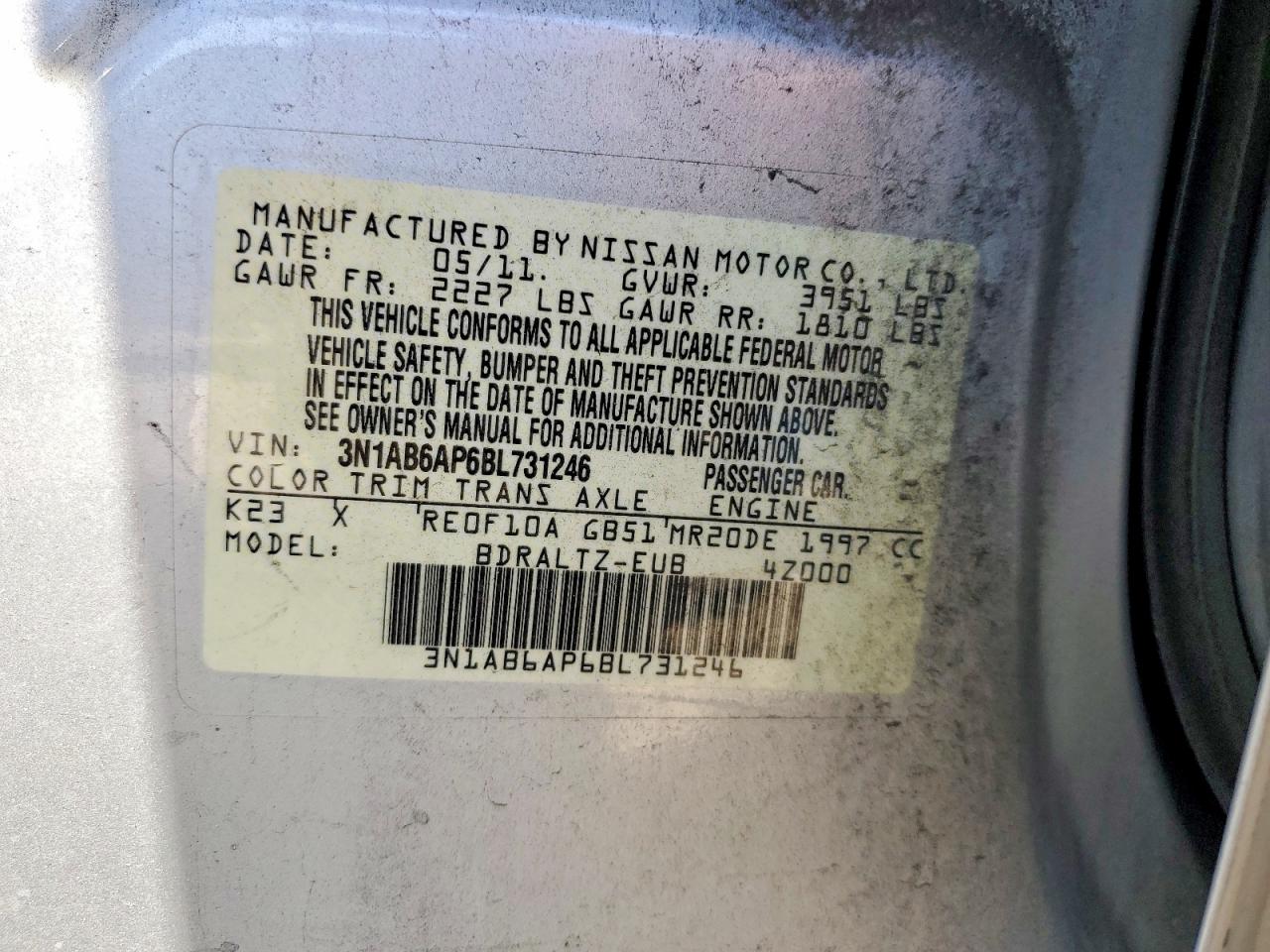 NISSAN SENTRA 2011 — 14