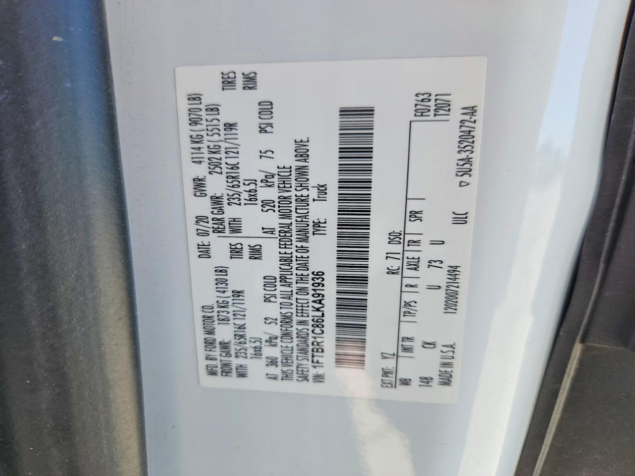 FORD TRANSIT 2020 — 14