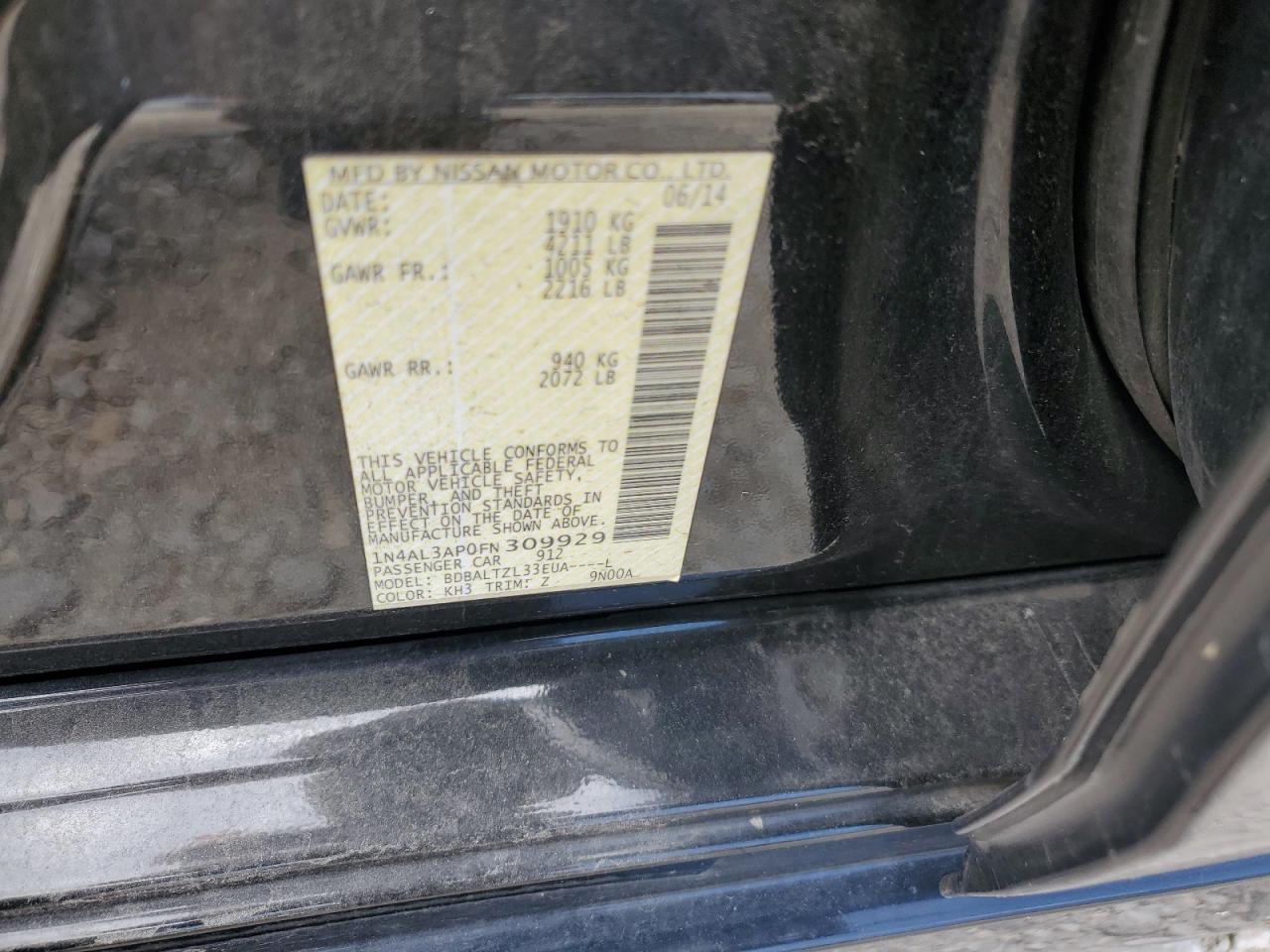 NISSAN ALTIMA 2015 — 13