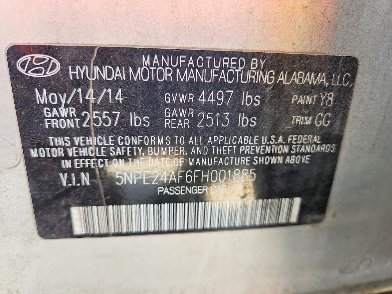 HYUNDAI SONATA 2015 — 13