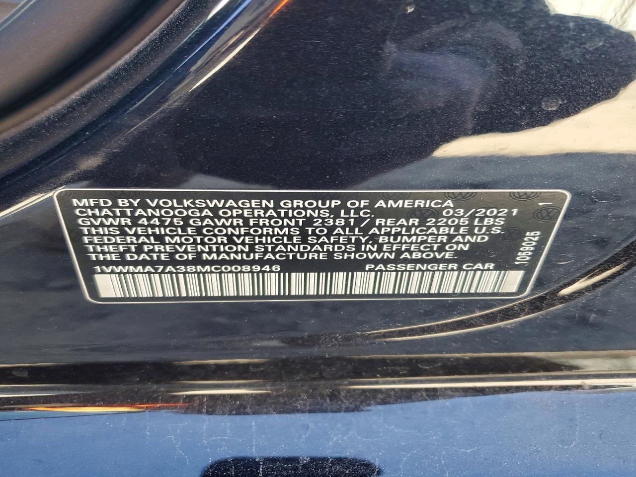 VOLKSWAGEN PASSAT 2021 — 13