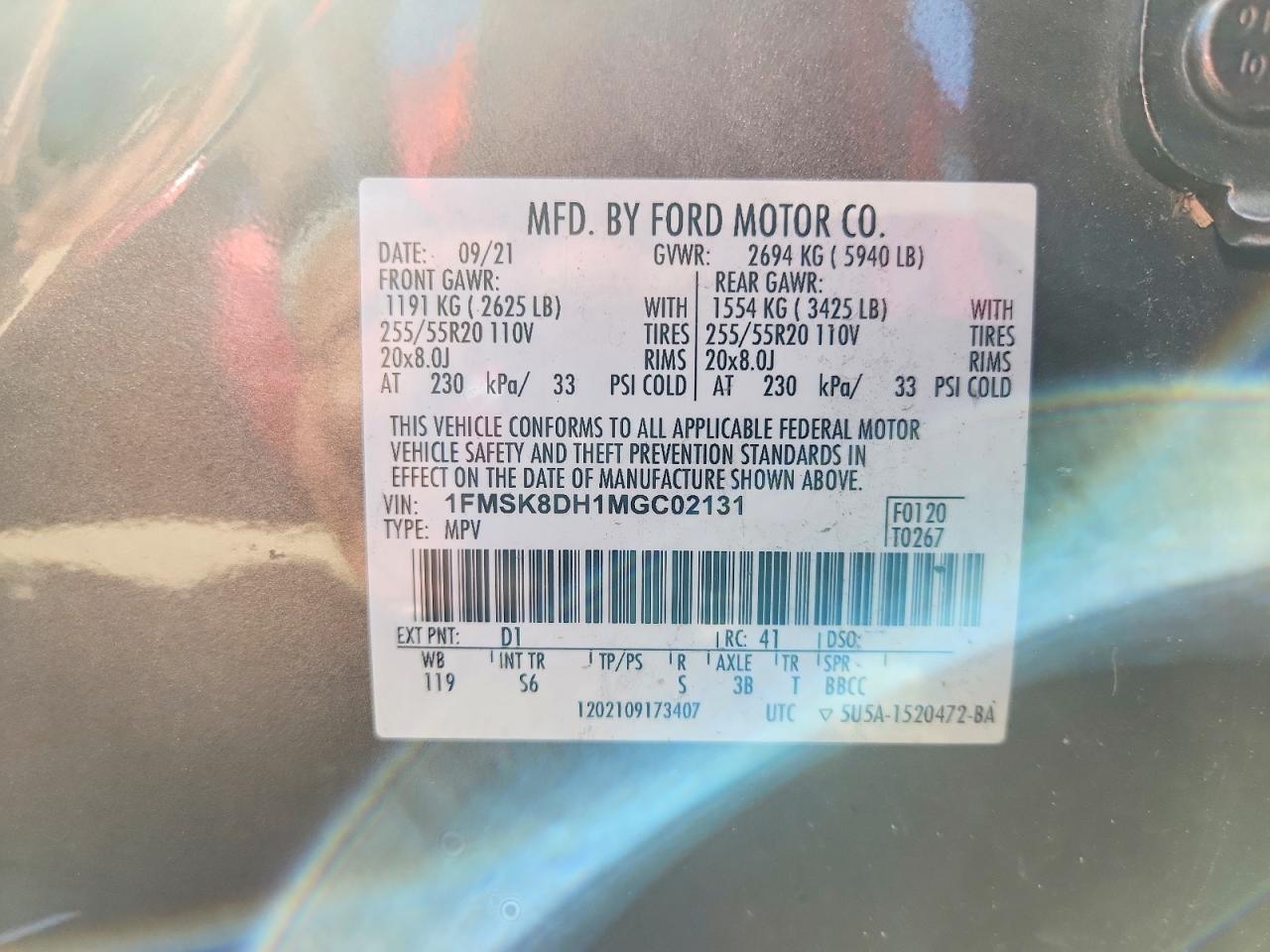FORD EXPLORER 2021 — 15