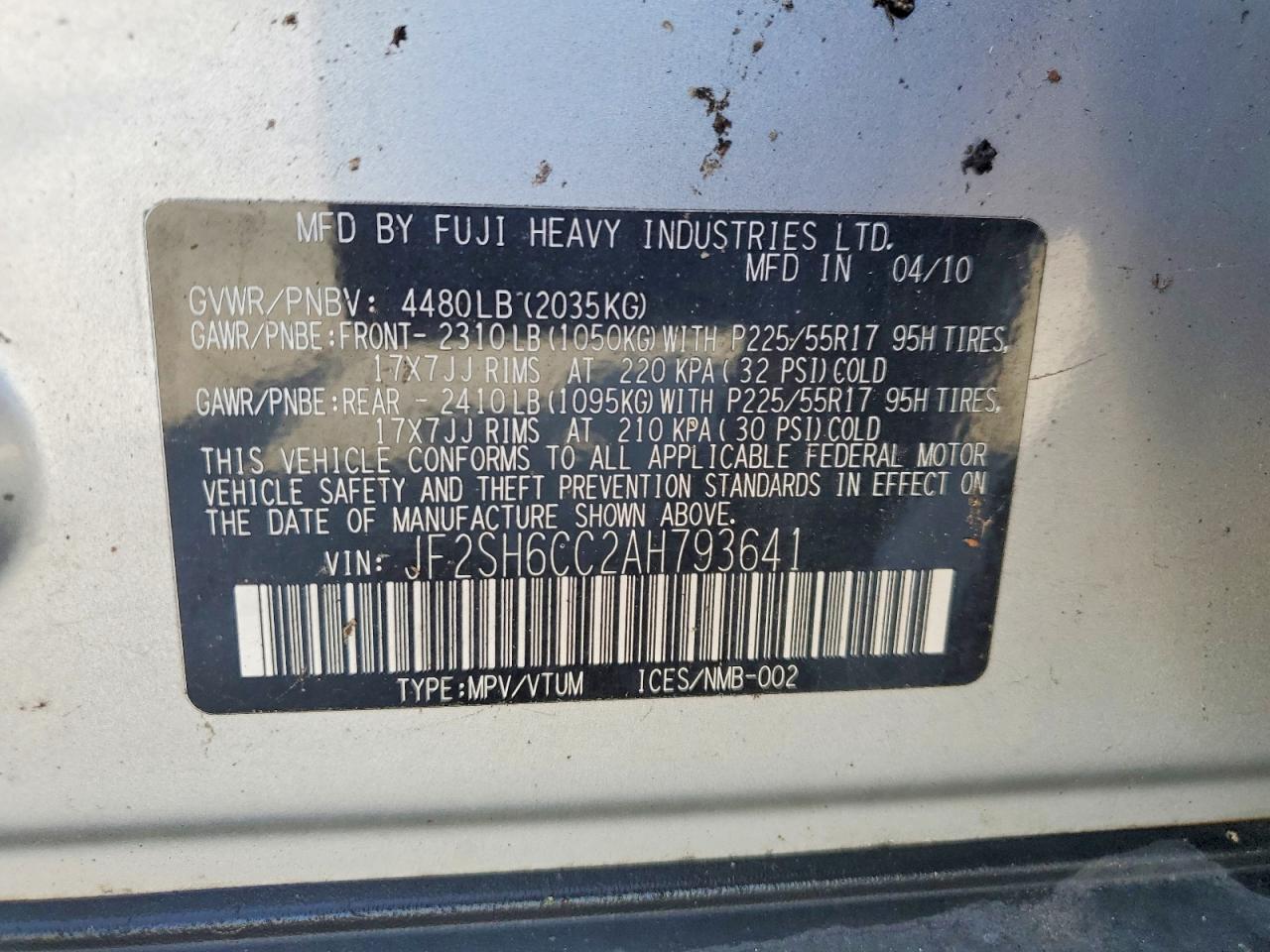 SUBARU FORESTER 2010 — 14
