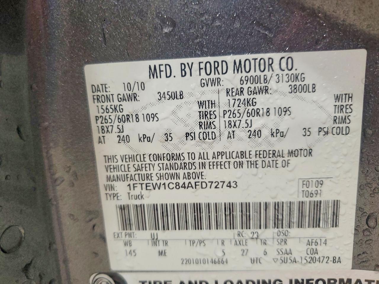 FORD F150 2010 — 13