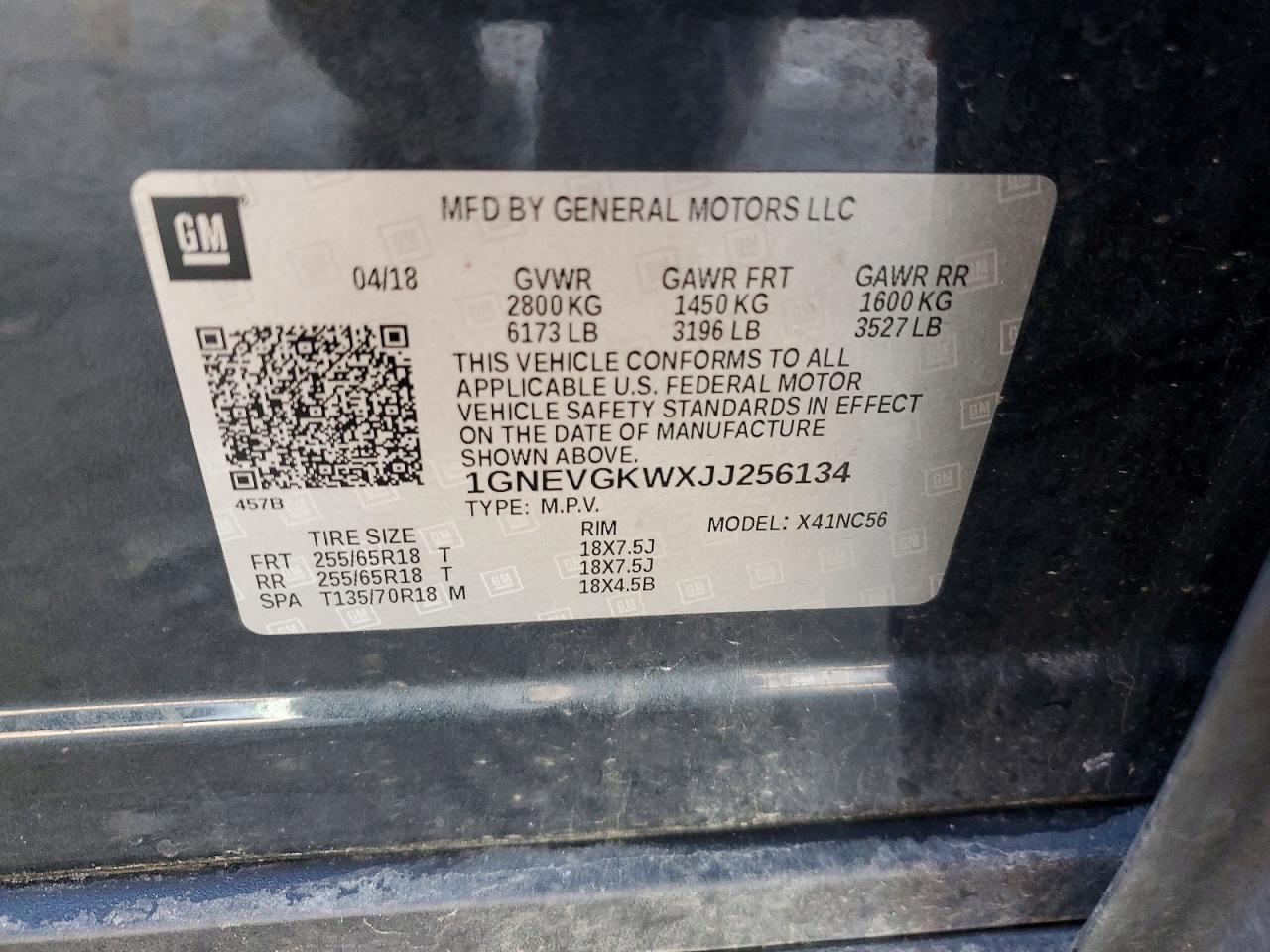 CHEVROLET TRAVERSE 2018 — 13
