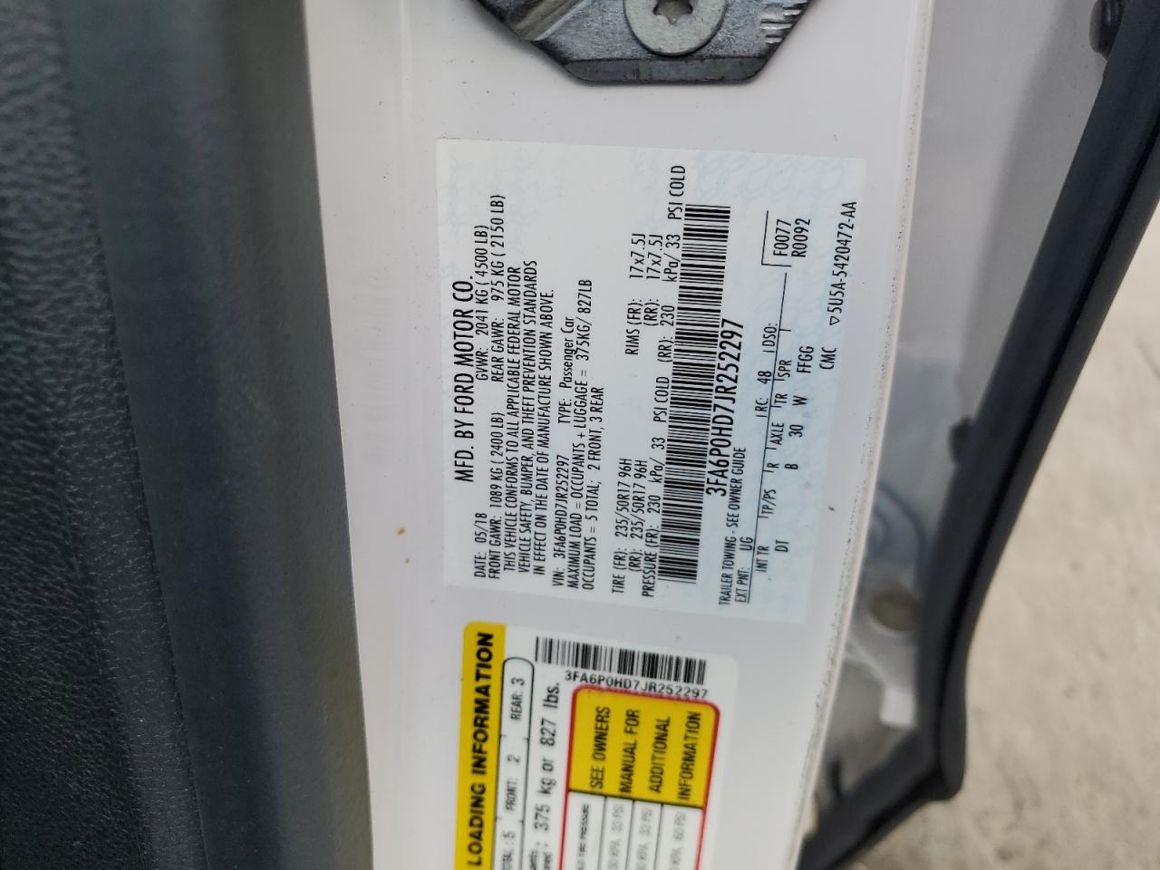 FORD FUSION 2018 — 13