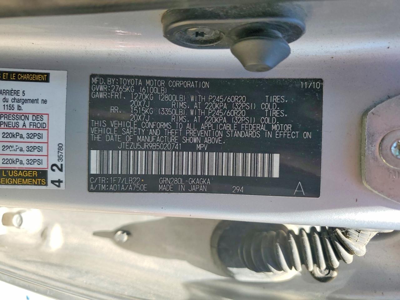 TOYOTA 4RUNNER 2011 — 14