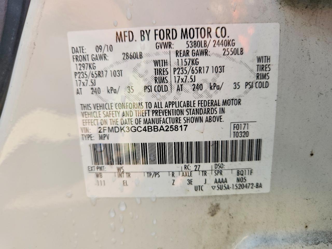 FORD EDGE 2011 — 14