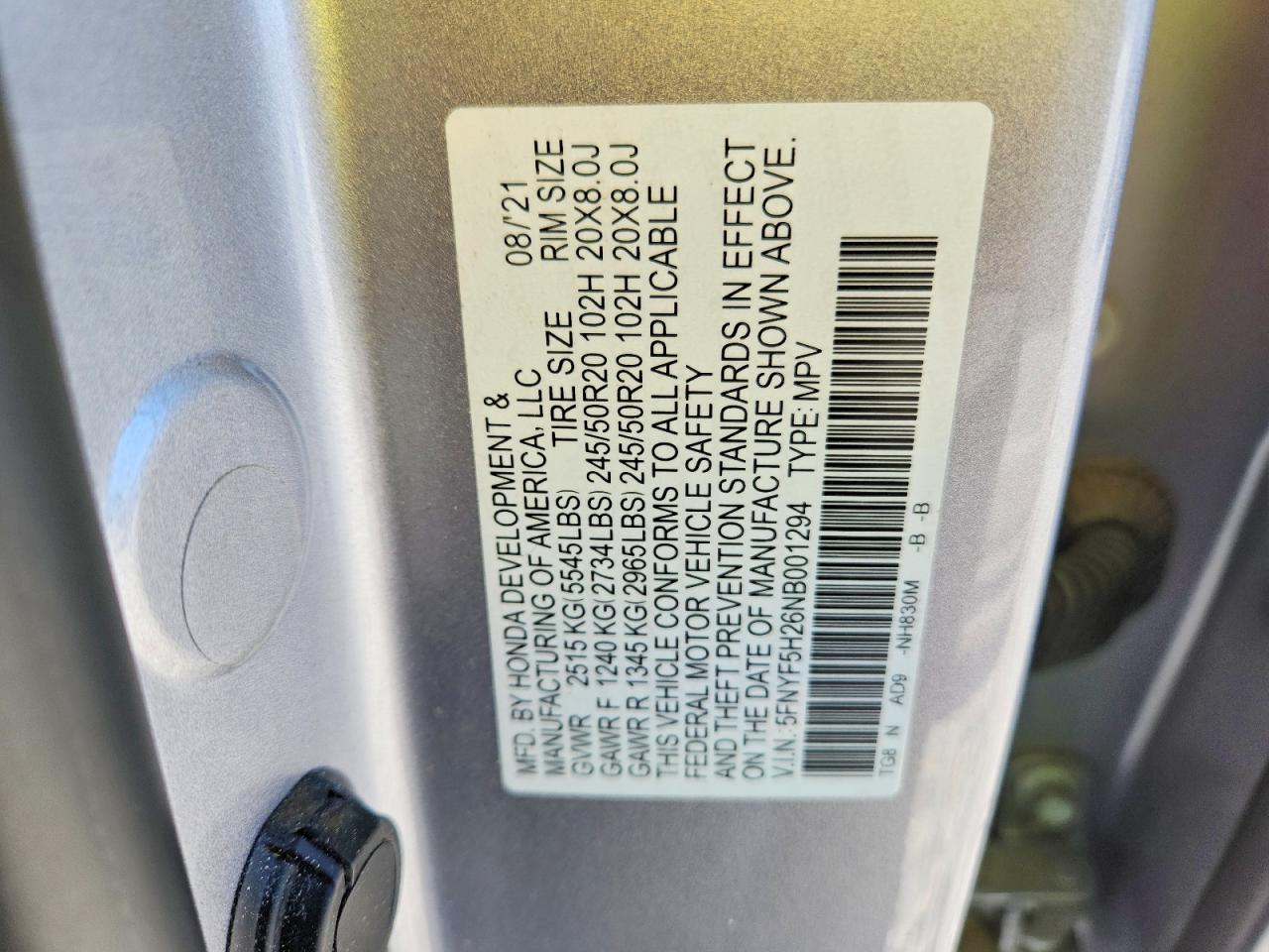 HONDA PILOT 2022 — 14