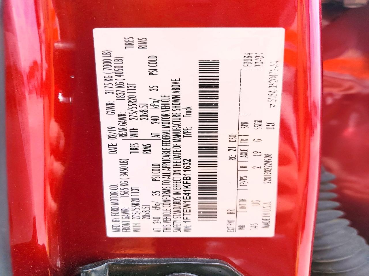 FORD F150 2019 — 13