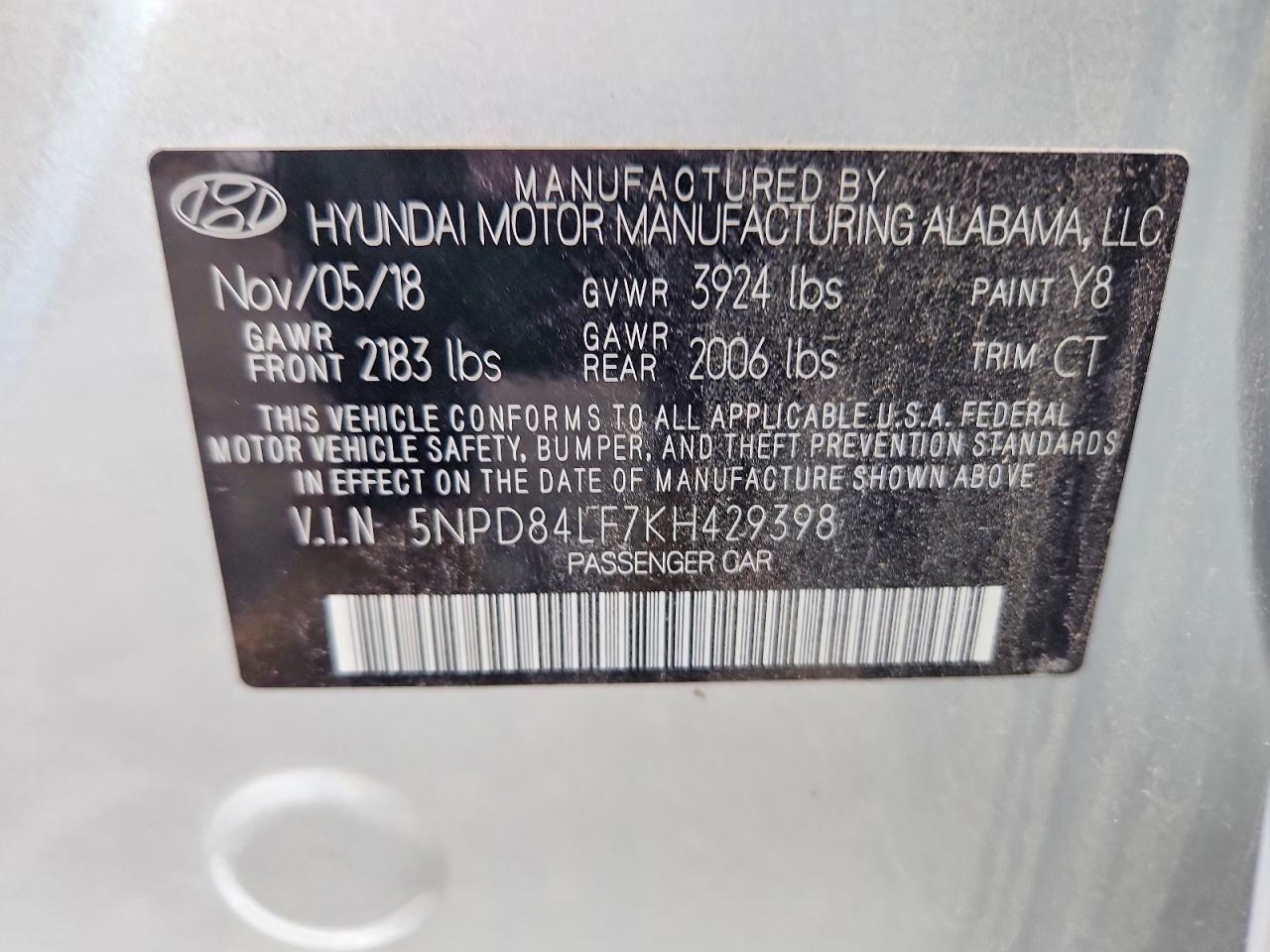 HYUNDAI ELANTRA 2019 — 13