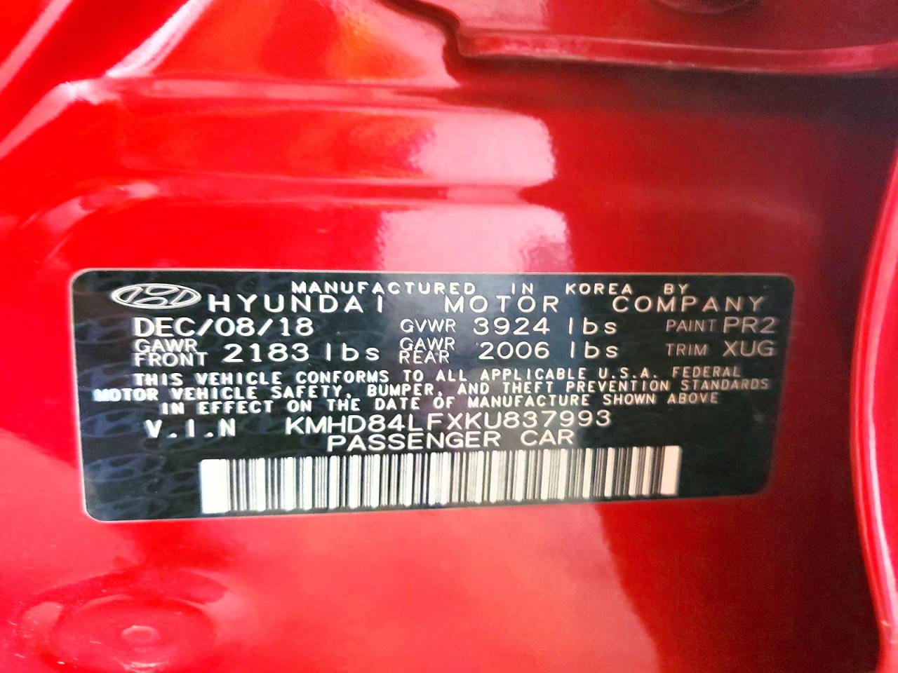HYUNDAI ELANTRA 2019 — 13