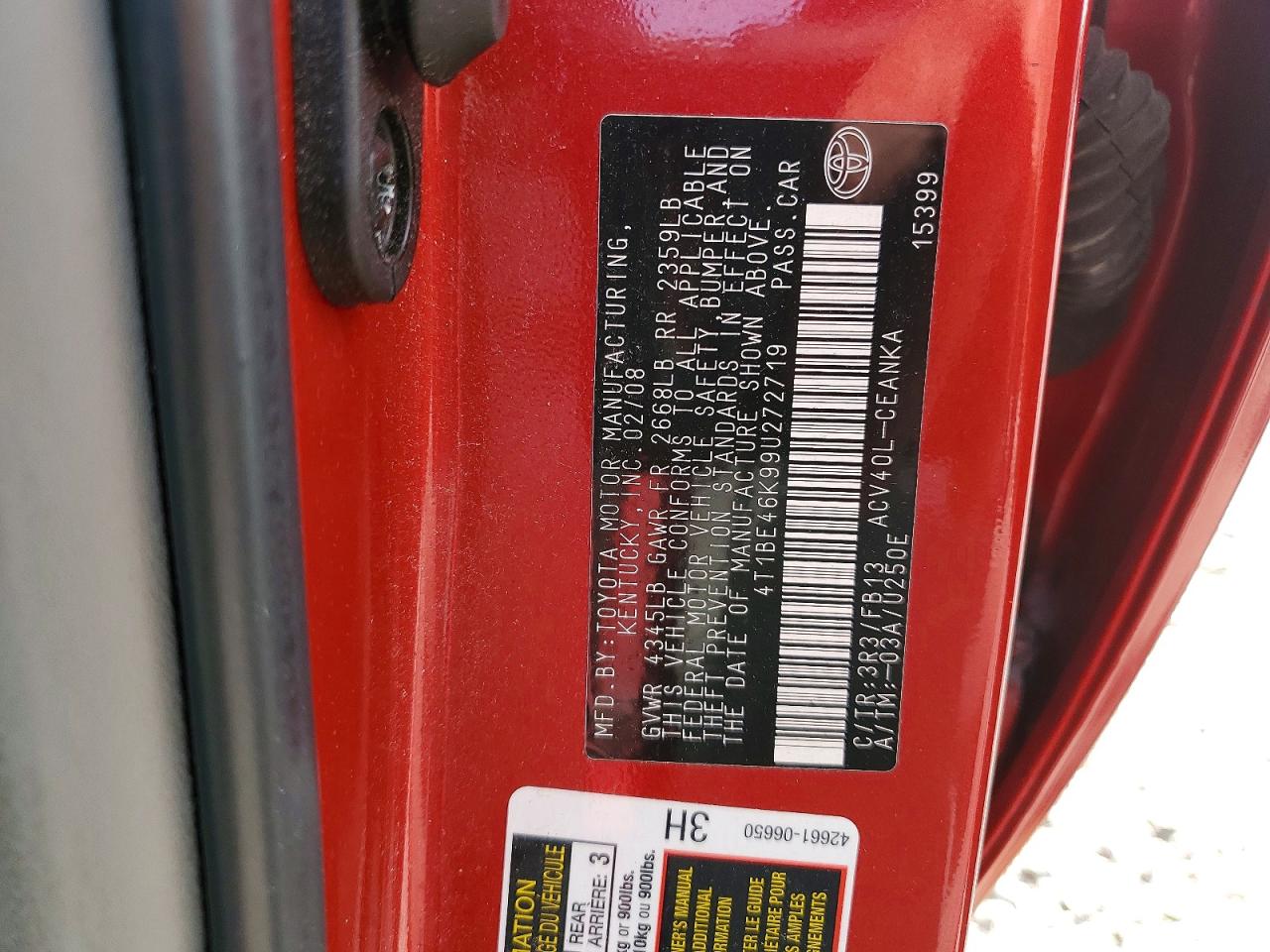 TOYOTA CAMRY 2009 — 13