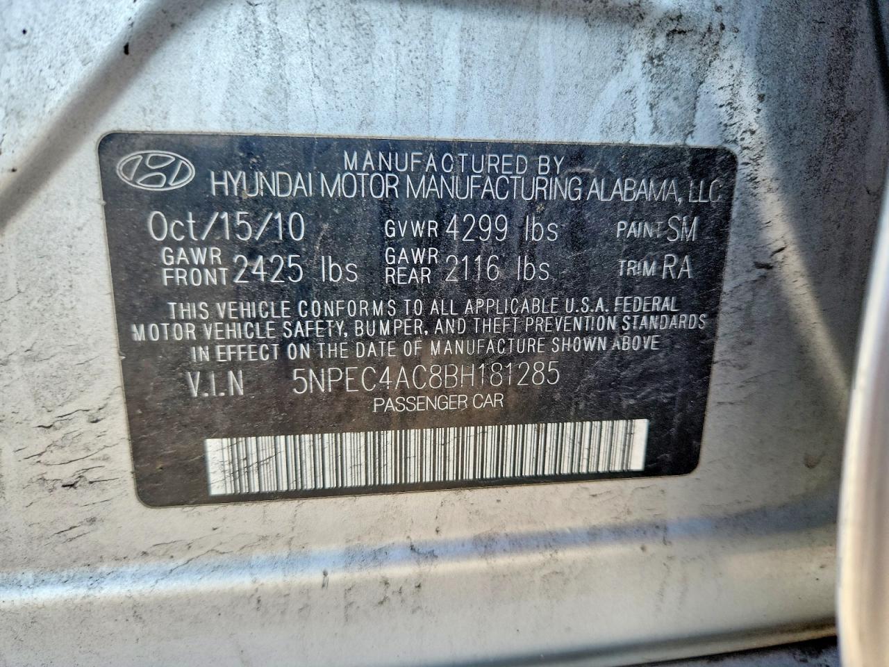 HYUNDAI SONATA 2011 — 13