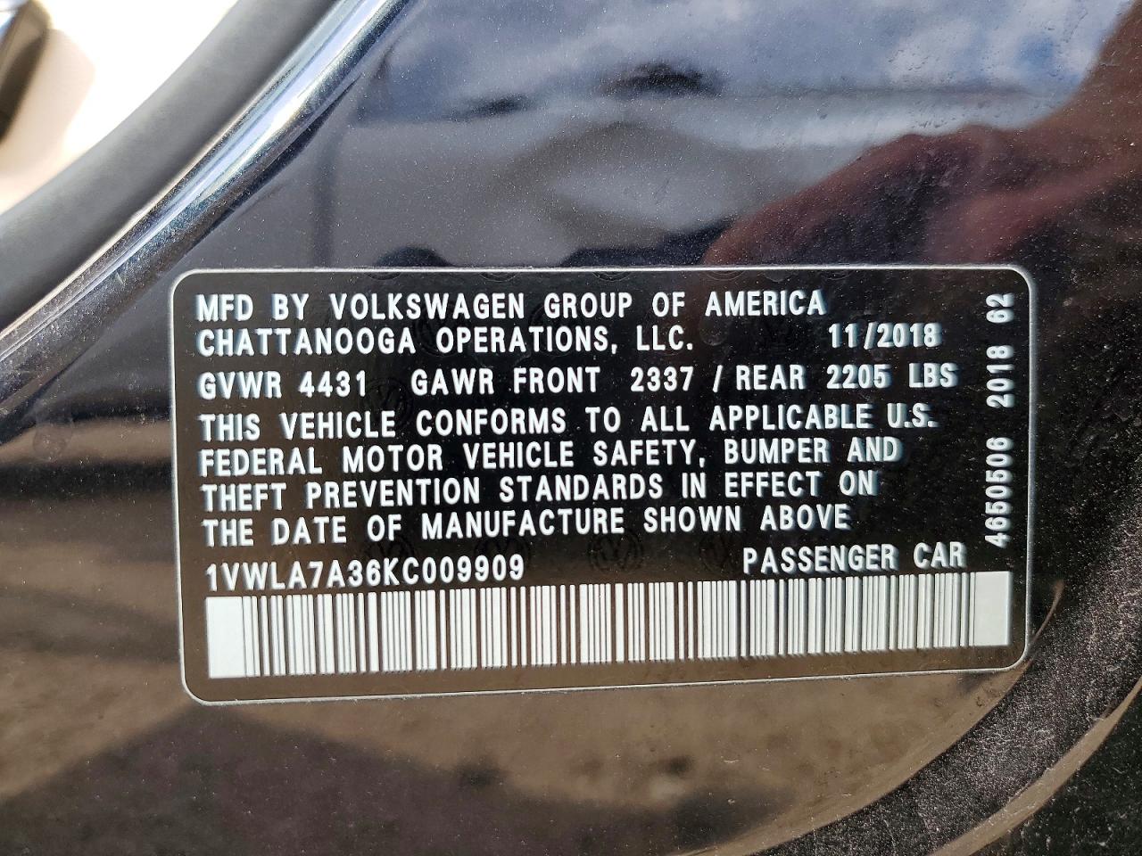 VOLKSWAGEN PASSAT 2019 — 13