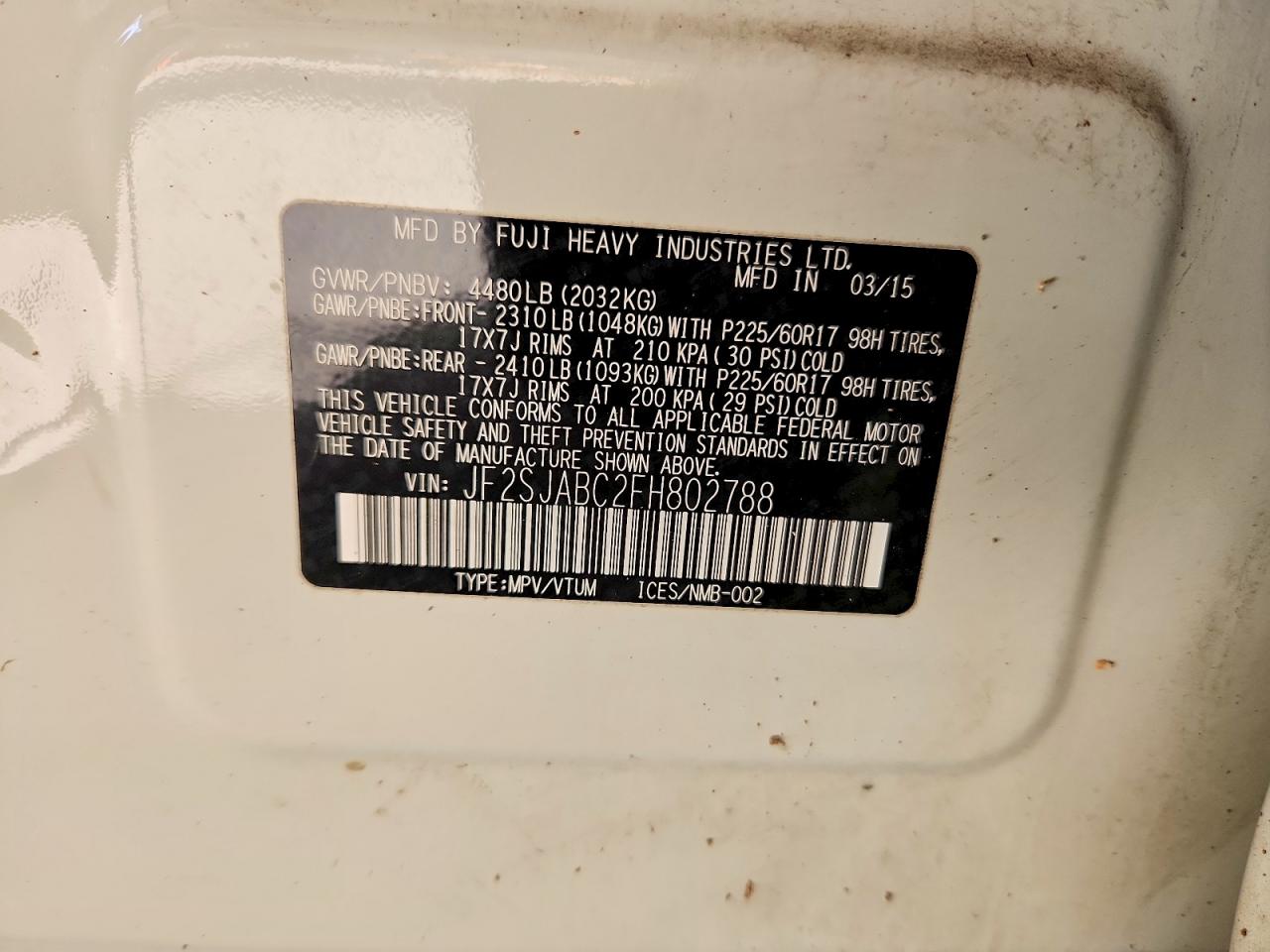 SUBARU FORESTER 2015 — 14