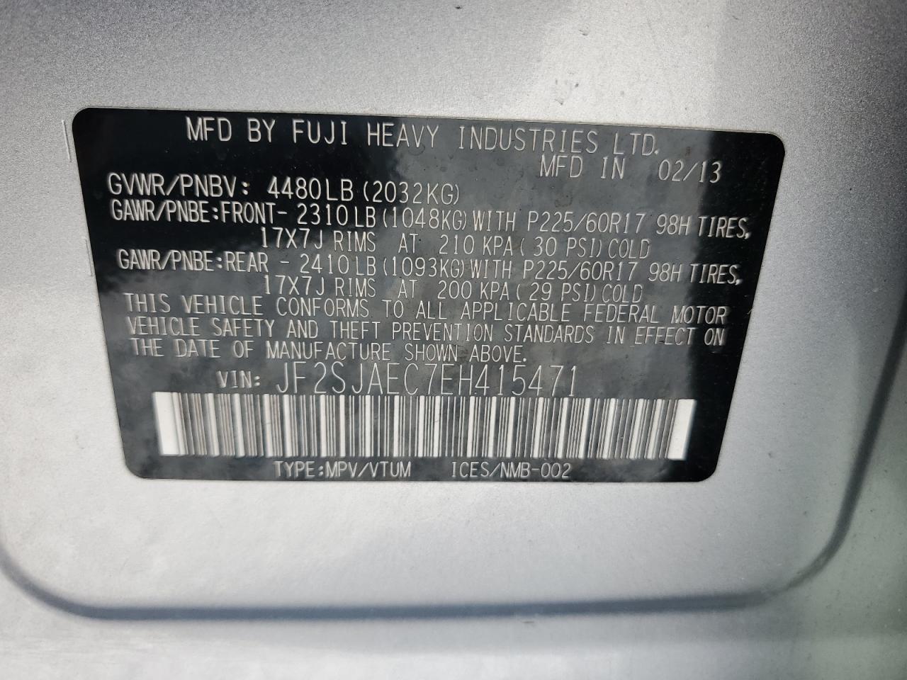 SUBARU FORESTER 2014 — 14