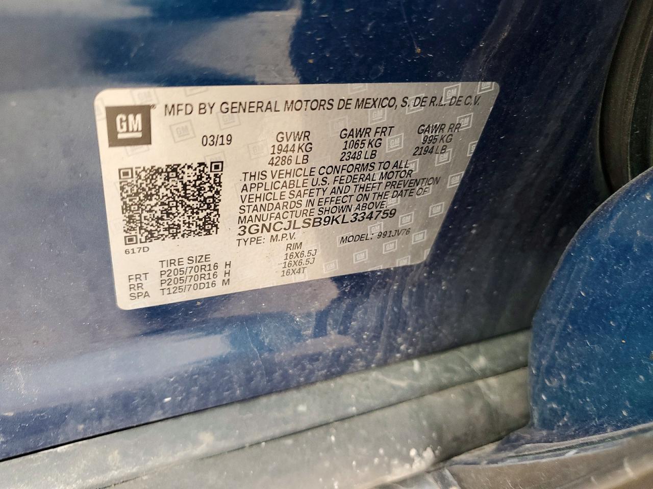 CHEVROLET TRAX 2019 — 13