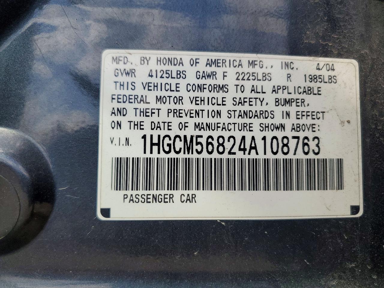 HONDA ACCORD 2004 — 14