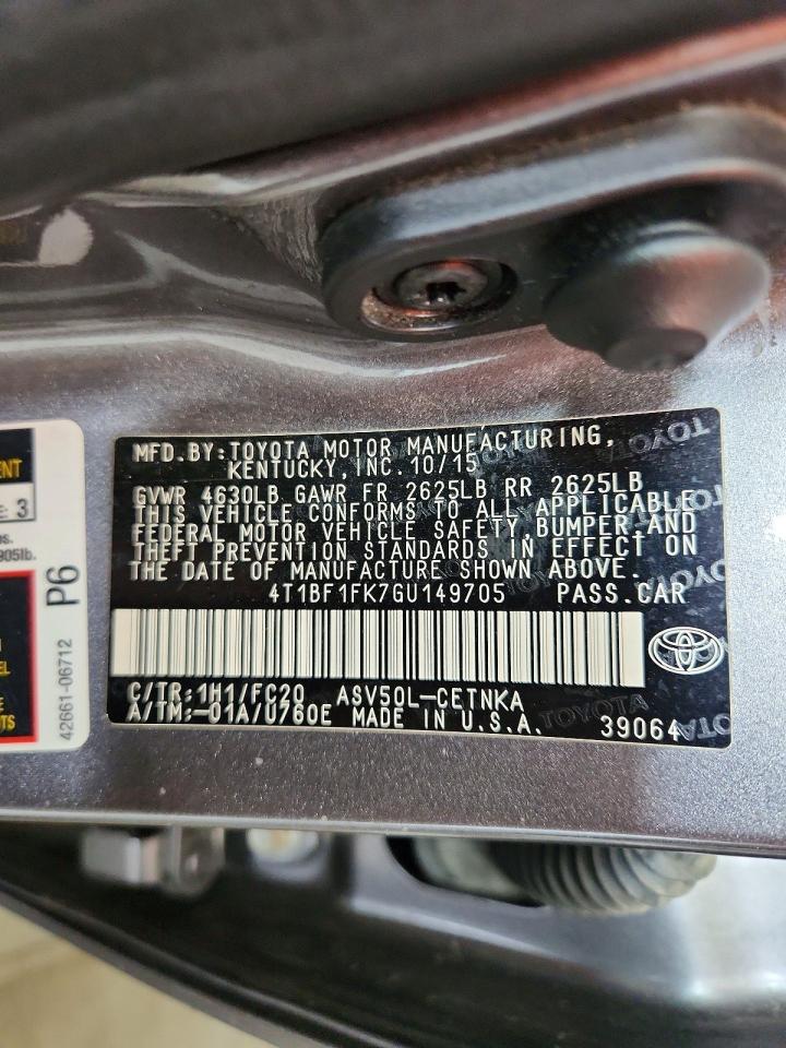 TOYOTA CAMRY 2016 — 13