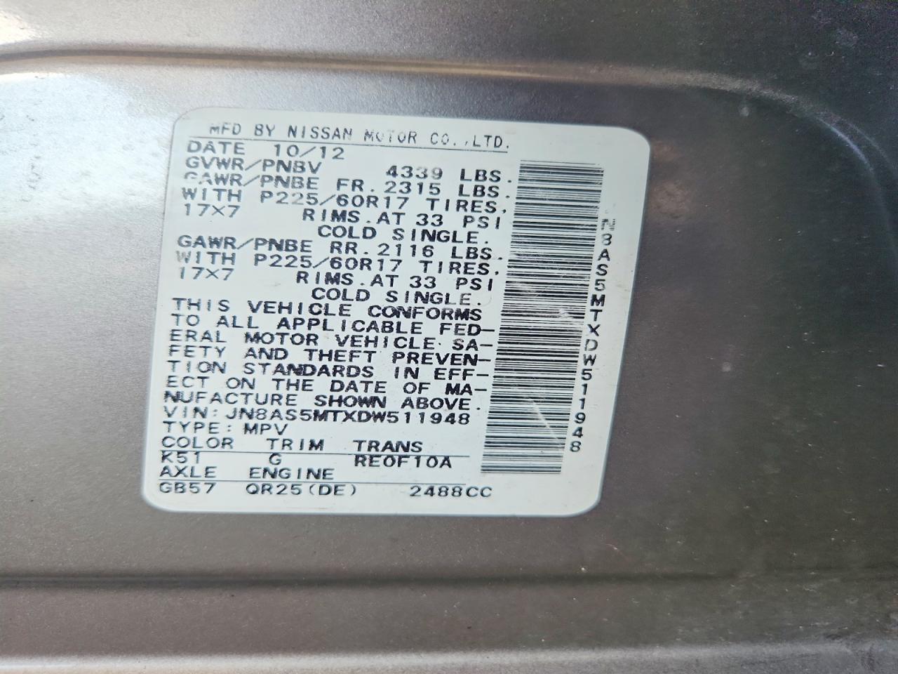 NISSAN ROGUE 2013 — 15