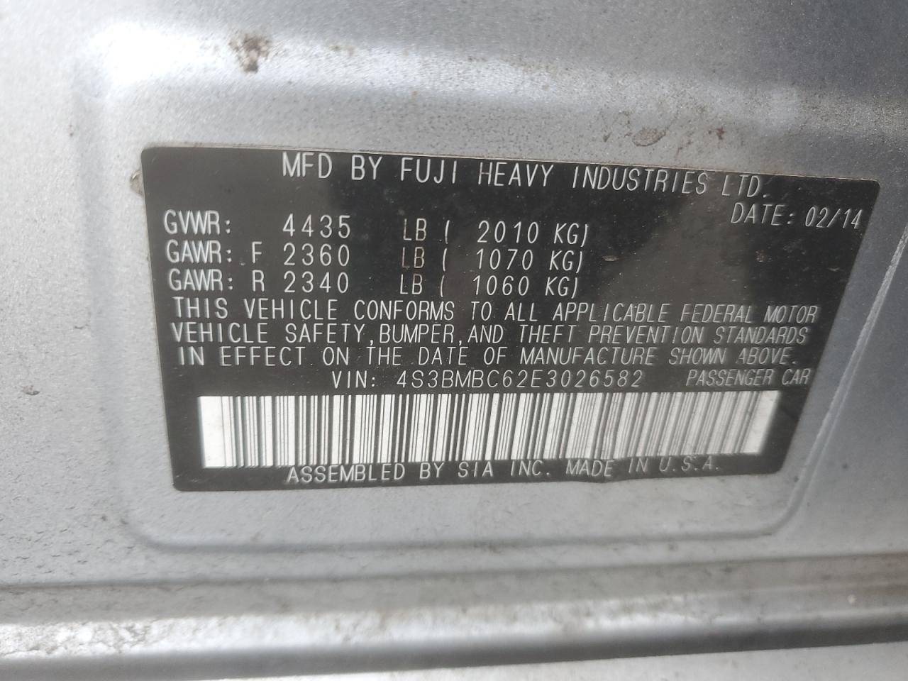 SUBARU LEGACY 2014 — 13