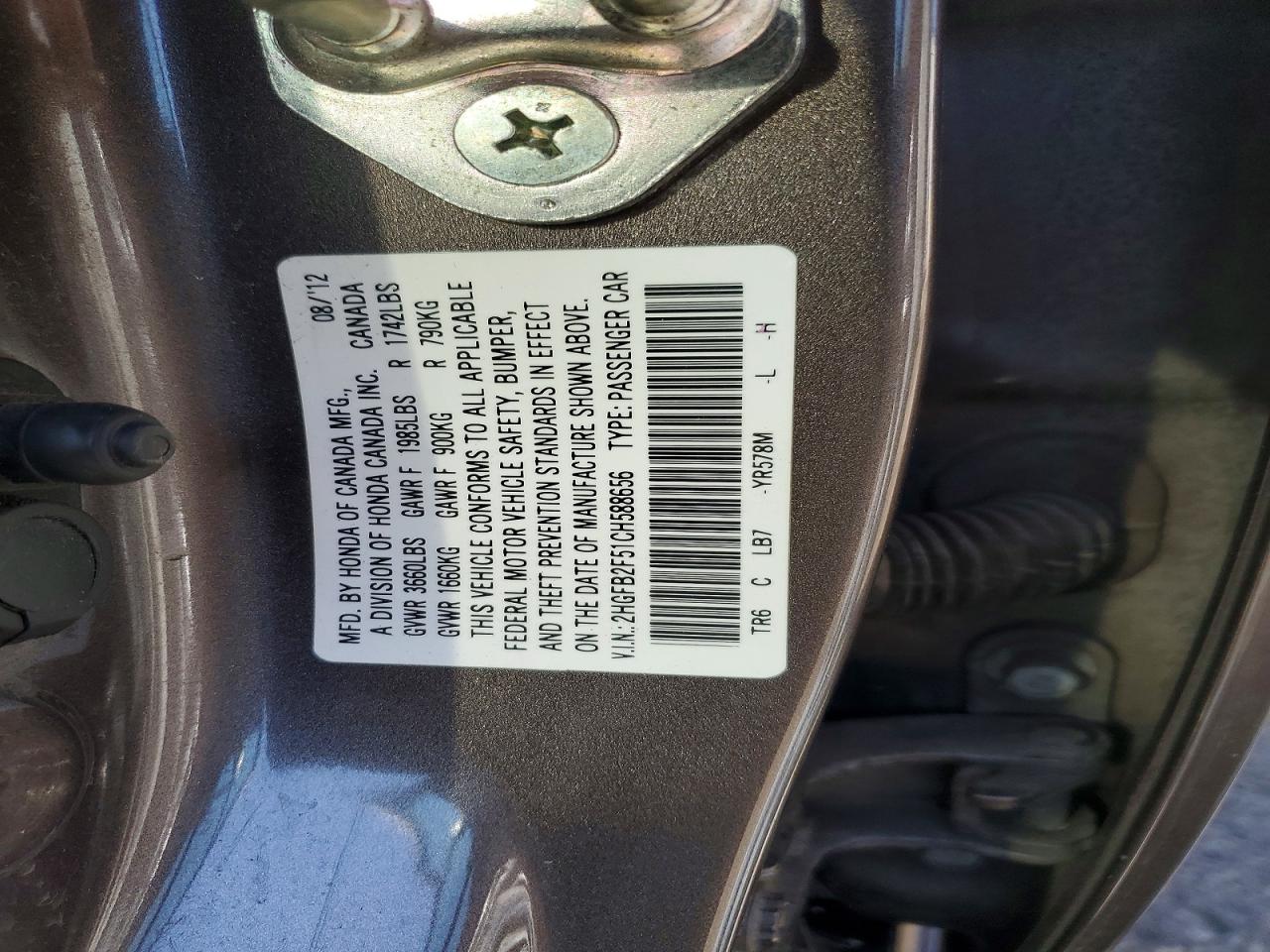 HONDA CIVIC 2012 — 13