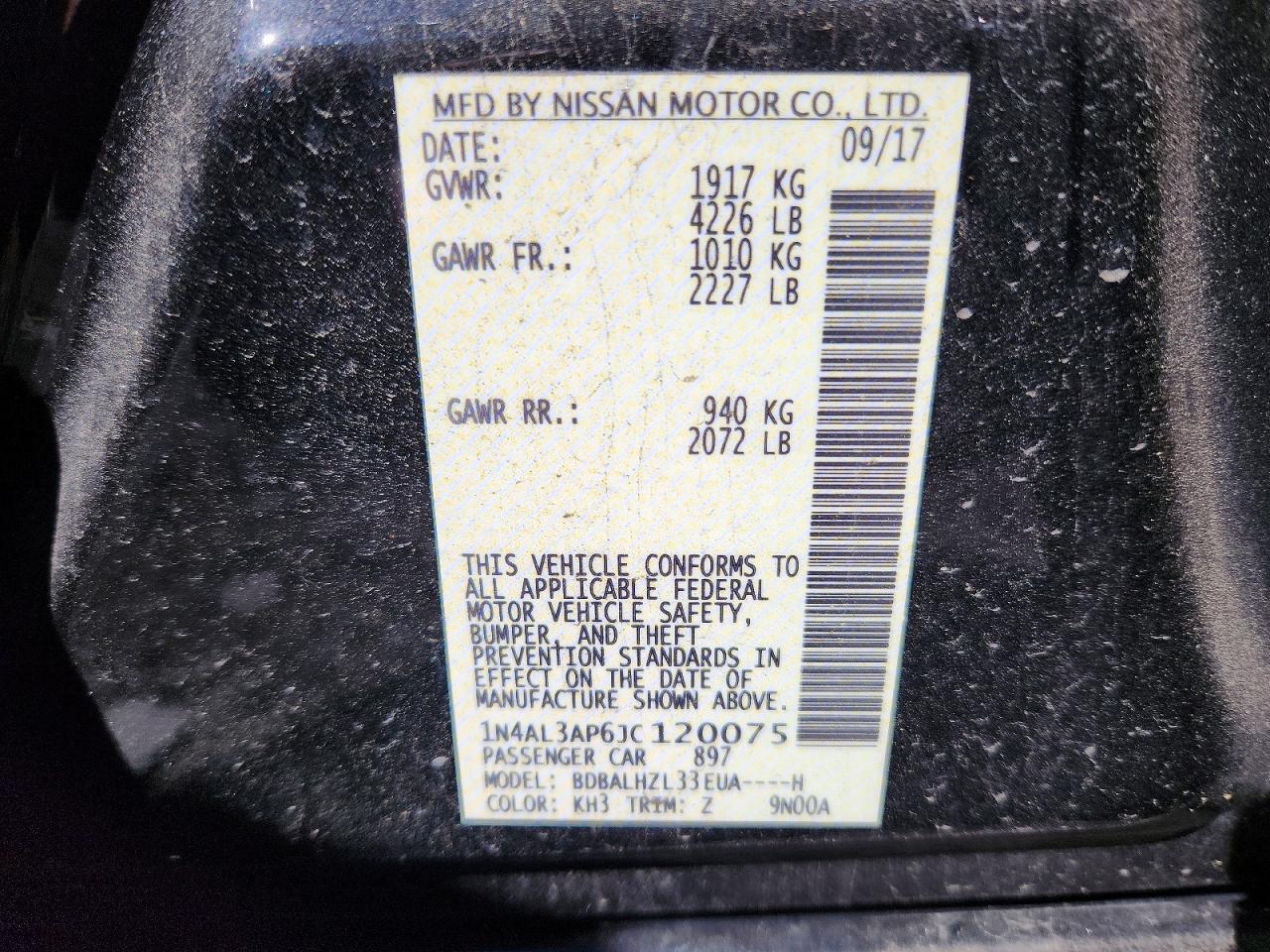 NISSAN ALTIMA 2018 — 14