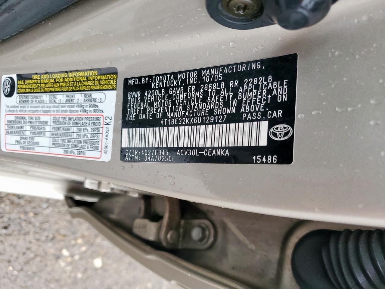 TOYOTA CAMRY 2006 — 13