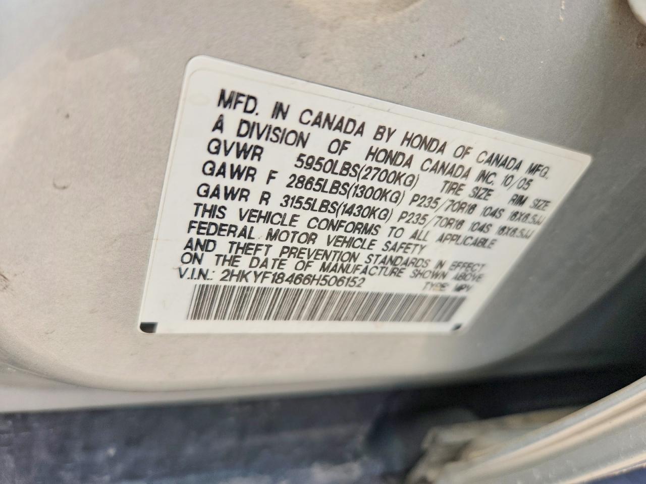 HONDA PILOT 2006 — 13
