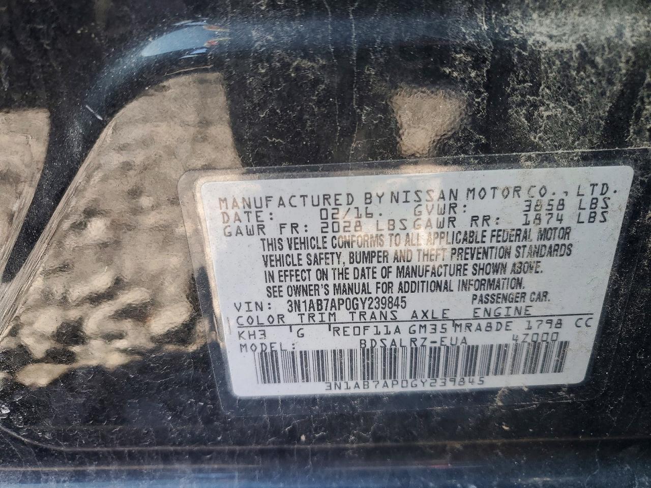 NISSAN SENTRA 2016 — 14