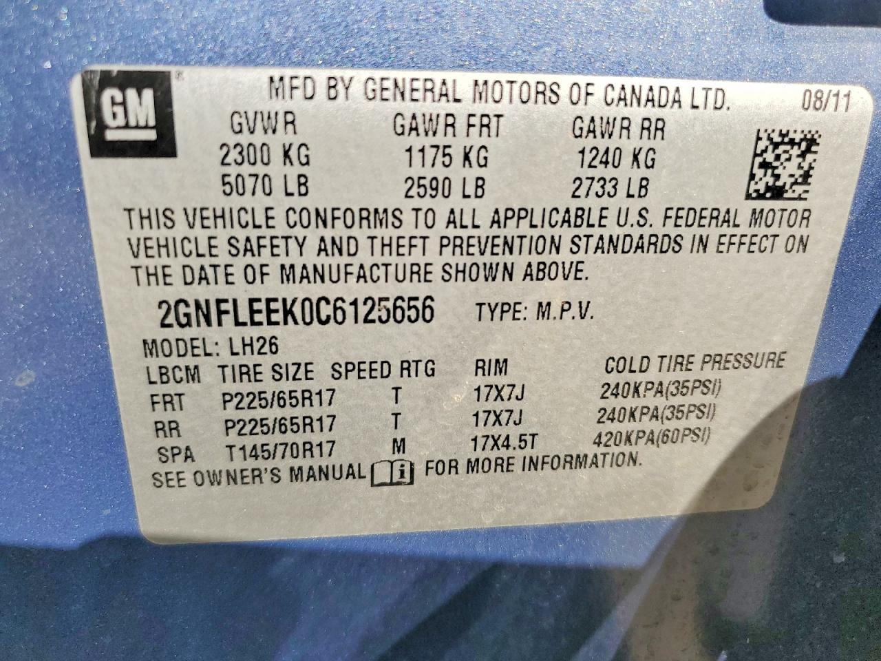 CHEVROLET EQUINOX 2012 — 14