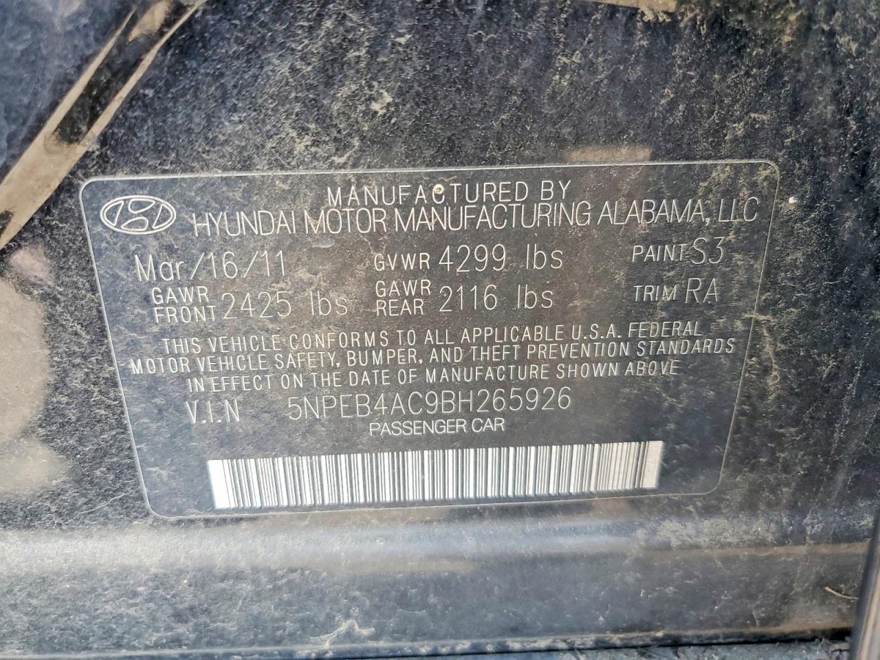 HYUNDAI SONATA 2011 — 13