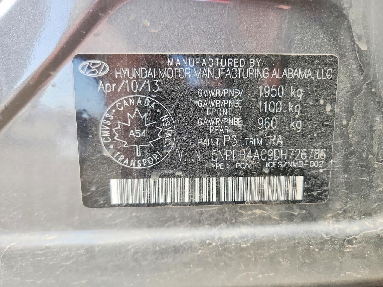 HYUNDAI SONATA 2013 — 14