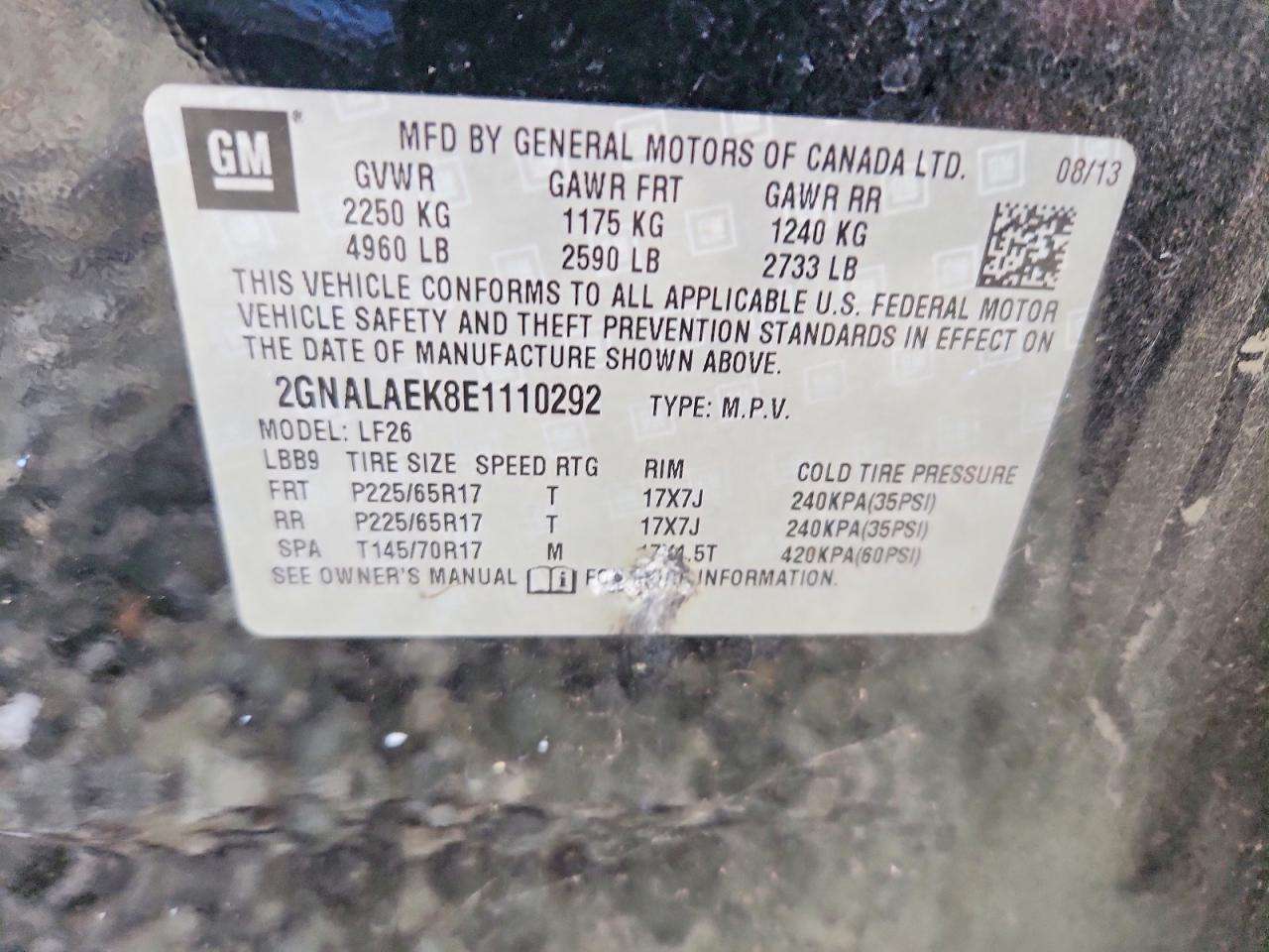 CHEVROLET EQUINOX 2014 — 14
