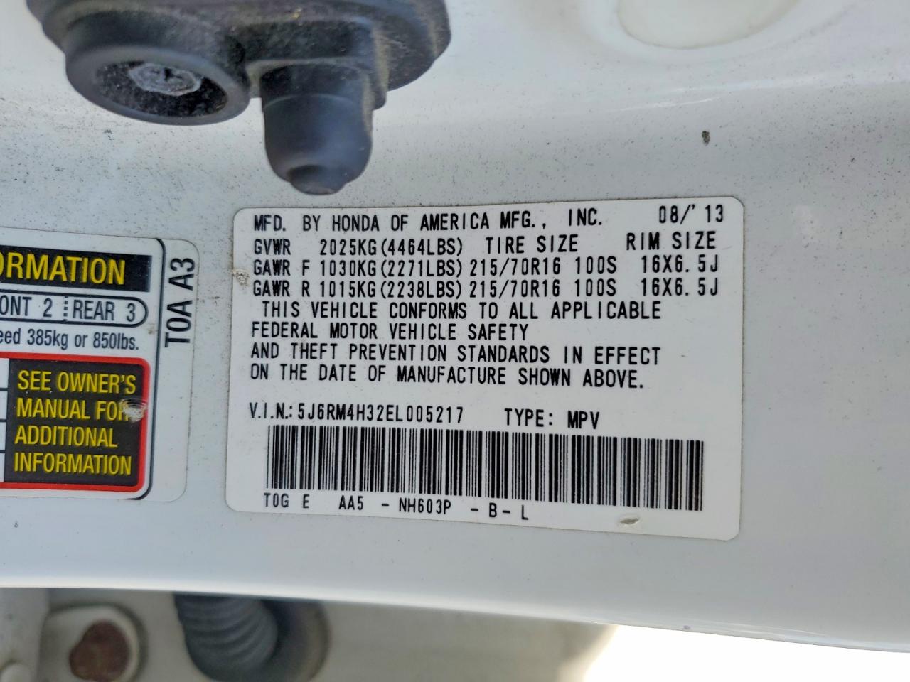 HONDA CR-V 2014 — 14