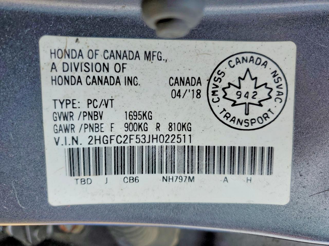 HONDA CIVIC 2018 — 14
