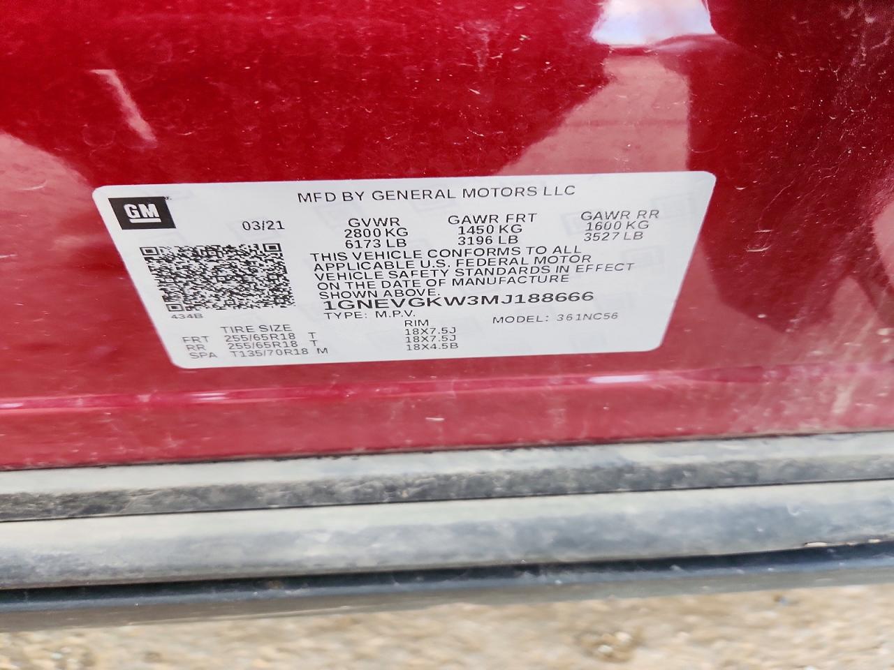 CHEVROLET TRAVERSE 2021 — 14