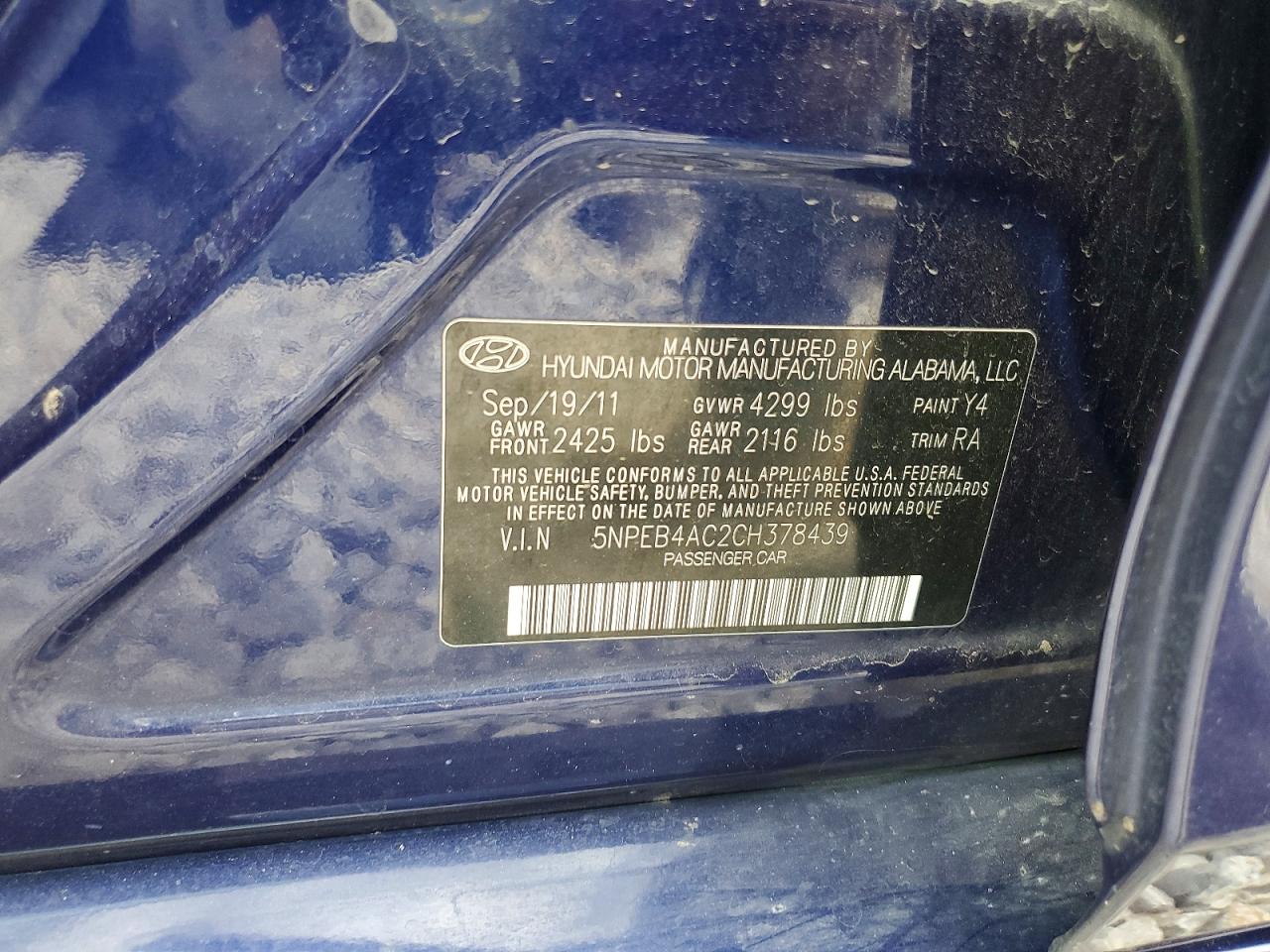 HYUNDAI SONATA 2012 — 13